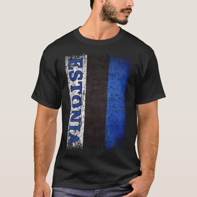 Camiseta Estonia Bandera Regalo Mujeres Hombres Niños Eston (Anverso)