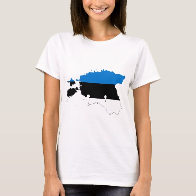 CAMISETA ESTONIA - MAPA/BANDERA/COLORES/BLOQUEO (Anverso)
