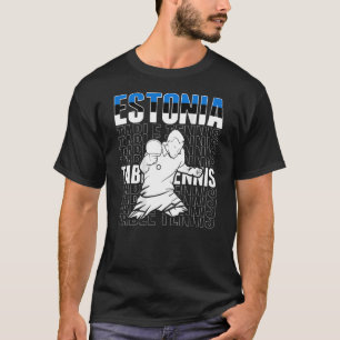 Camiseta Estonia Mesa de Tenis Apoyo al Ping Pong T estonio