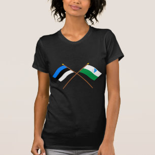 Camiseta Estonia y banderas cruzadas Valga