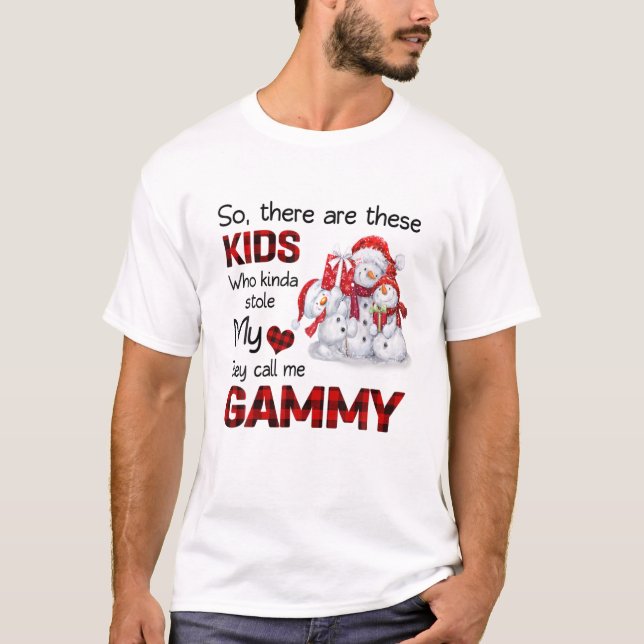 Camiseta Estos niños me llaman "Gammy Snowman" (Anverso)
