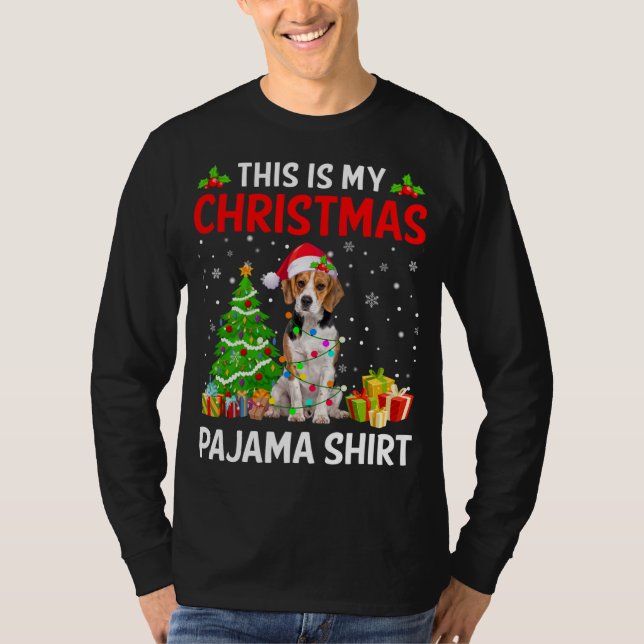 Camiseta Estos son mis Navidades Beagle Dog Pajama Xmas Lig (Anverso)