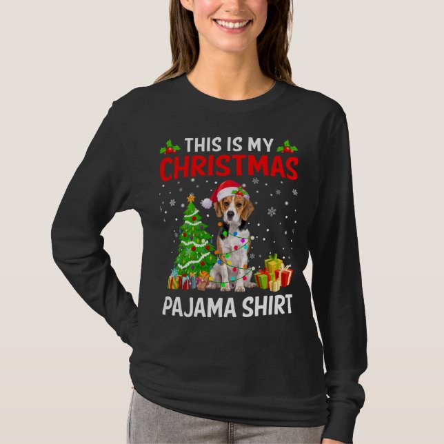 Camiseta Estos son mis Navidades Beagle Dog Pajama Xmas Lig (Anverso)