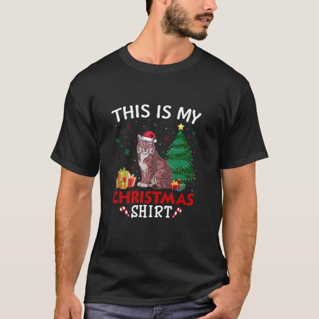 Camiseta Estos son mis Navidades de Lynx Santa Hat Pajama T (Anverso)
