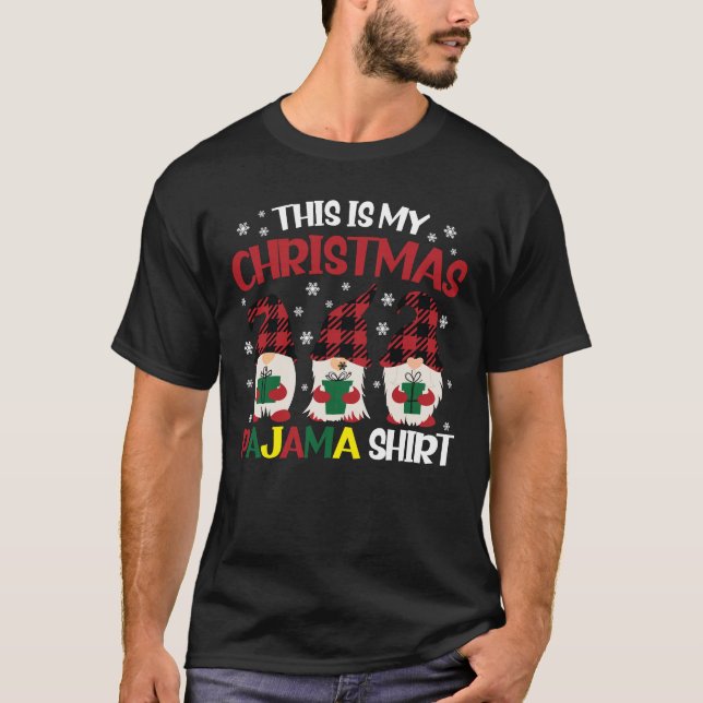 Camiseta Estos son mis Navidades Gnomías familiares de los  (Anverso)