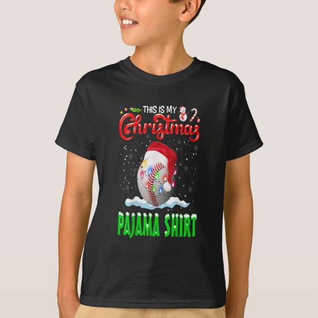Camiseta Estos son mis Navidades Navidades De Béisbol Pajam (Anverso)