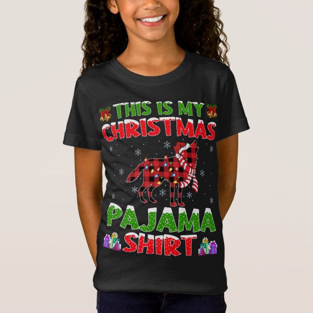 Camiseta Estos son mis Navidades Navidades Lobo Pajama (Anverso)