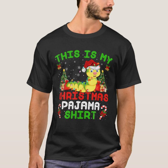 Camiseta Estos son mis Navidades Navidades Pajama Caterpill (Anverso)
