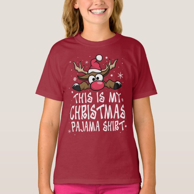 Camiseta Estos son mis Navidades Navidades Pajama renos (Anverso)