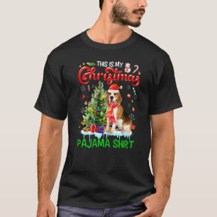 Camiseta Estos son mis Navidades Pajama Beagle Scarf Santa