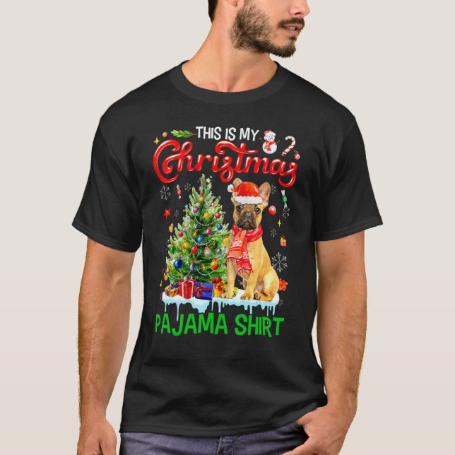 Camiseta Estos son mis Navidades Pajama Bulldog francés Sca (Anverso)