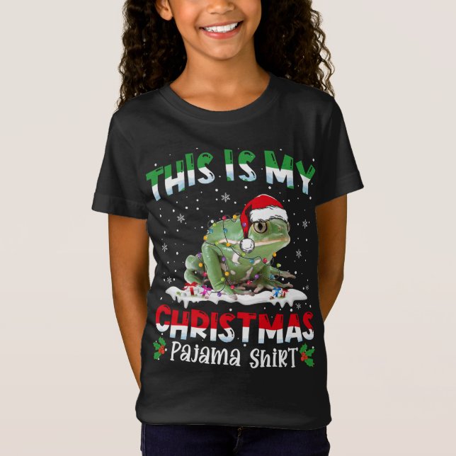 Camiseta Estos Son Mis Navidades Pajama Cute Frog Animales (Anverso)
