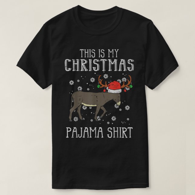 Camiseta Estos son mis Navidades Pajama Donkey Xmas Pajam (Diseño del anverso)