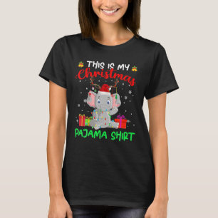 Camiseta Estos son mis Navidades Pajama Elephant Lover Xmas