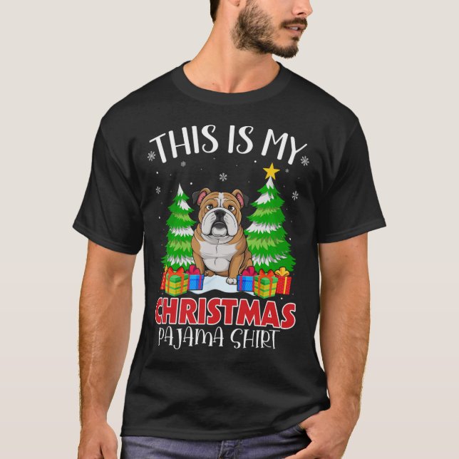 Camiseta Estos son mis Navidades Pajama English Bulldog Xma (Anverso)