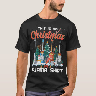 Camiseta Estos son mis Navidades Pajama Funny Guitar Xmas M