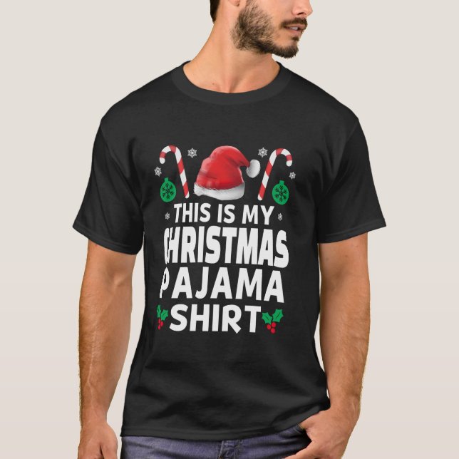 Camiseta Estos son mis Navidades Pajama Funny Hombres Mujer (Anverso)