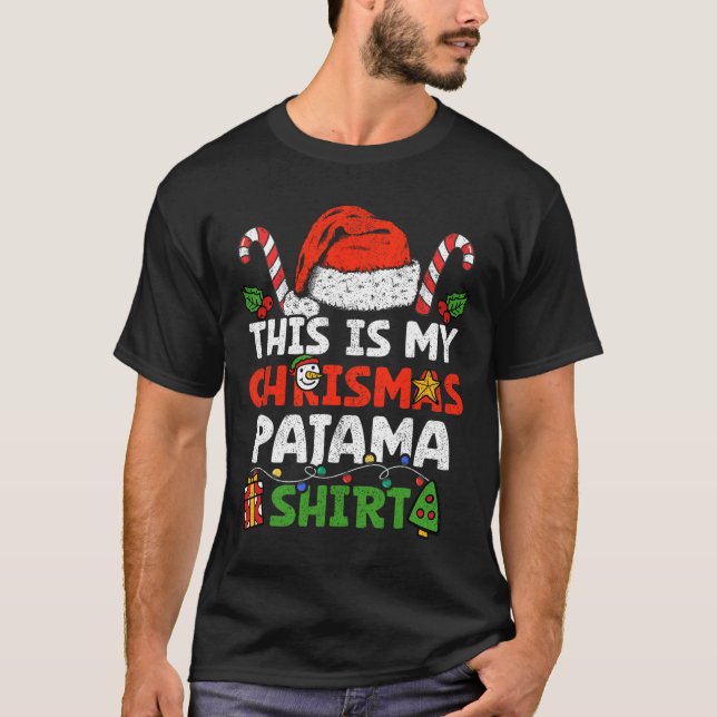 Camiseta Estos Son Mis Navidades Pajama Funny Xmas Pjs Homb (Anverso)