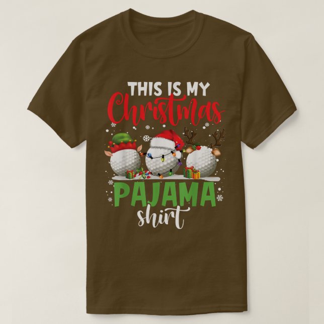 Camiseta Estos son mis Navidades Pajama Golf Reindeer Santa (Diseño del anverso)