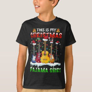 Camiseta Estos son mis Navidades Pajama Guitar Navidad Músi
