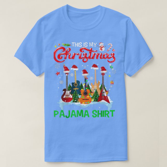 Camiseta Estos son mis Navidades Pajama Guitar Navidad Músi (Diseño del anverso)