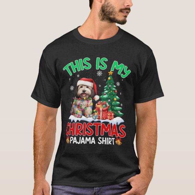 Camiseta Estos Son Mis Navidades Pajama Havanese Dog Amante (Anverso)