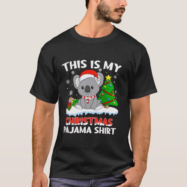 Camiseta Estos son mis Navidades Pajama Koala Santa Hat Chi (Anverso)