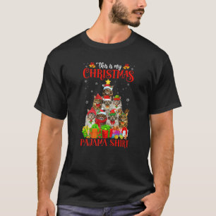Camiseta Estos Son Mis Navidades Pajama Maine Coon Cat Xmas