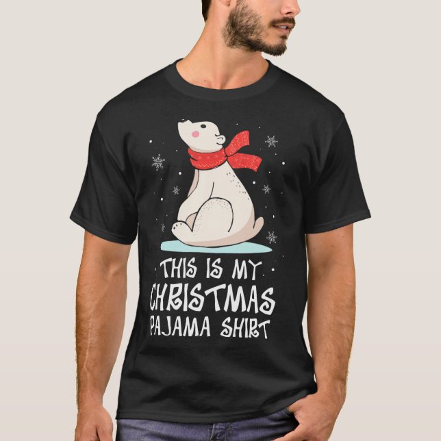Camiseta Estos Son Mis Navidades Pajama Polar Oso Gracioso  (Anverso)