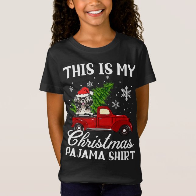 Camiseta Estos son mis Navidades Pajama Santa Hat Red Truck (Anverso)