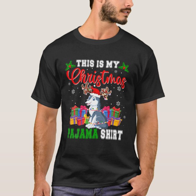 Camiseta Estos son mis Navidades Pajama Santa Reindeer Wolf (Anverso)
