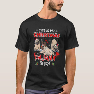 Camiseta Estos son mis Navidades Pajama Shirt Dog Santa Hat