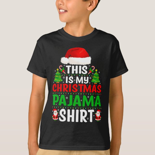 Camiseta Estos Son Mis Navidades Pajama Shirt Graciosos Xma (Anverso)