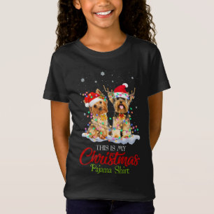 Camiseta Estos son mis Navidades Pajama Shirt Yorkie Santa