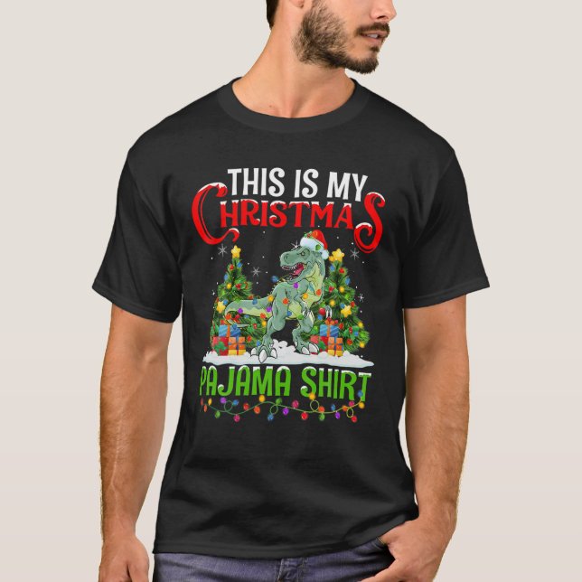 Camiseta Estos son mis Navidades Pajama Spinosaurus Navidad (Anverso)