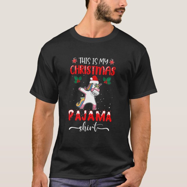 Camiseta Estos Son Mis Navidades Pajama Unicornios (Anverso)