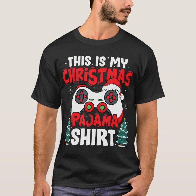 Camiseta Estos son mis Navidades Pajama Video Game Gamer Bo (Anverso)