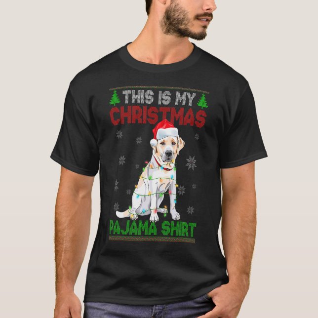 Camiseta Estos son mis Navidades Perro Pajama Labrador (Anverso)