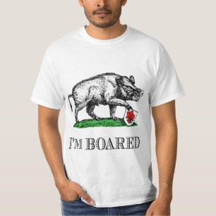 Camiseta Estoy Aburrido Vintage Jabalí Dibujo #4C Negro