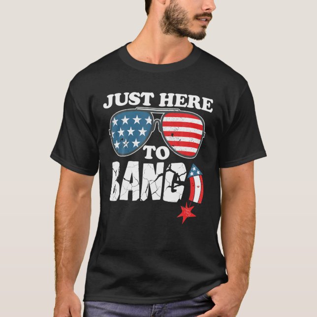 Camiseta Estoy Acá Para Bang Graciosa Bandera Estadounidens (Anverso)