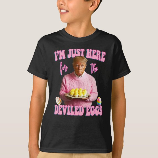 Camiseta Estoy Acá Por Los Huevos Desviados - Trump Ea Rosa (Anverso)