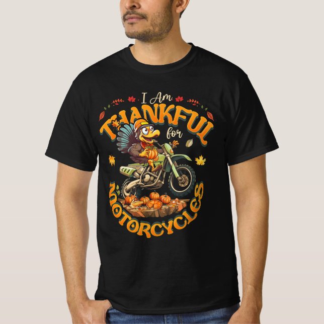Camiseta Estoy Agradecido Por Las Motocicletas Gracias Turq (Anverso)