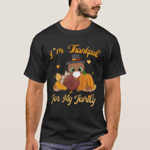 Camiseta Estoy agradecido por mi familia Pajamas Turkey Boy