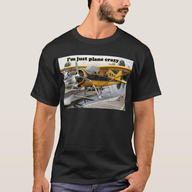 Camiseta Estoy apenas loco plano: avión del flotador (Anverso)