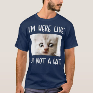 Camiseta Estoy aquí en vivo No soy un gato Zoom Llamar humo