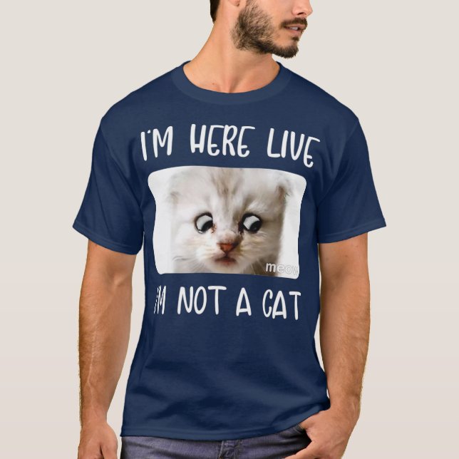 Camiseta Estoy aquí en vivo No soy un gato Zoom Llamar humo (Anverso)