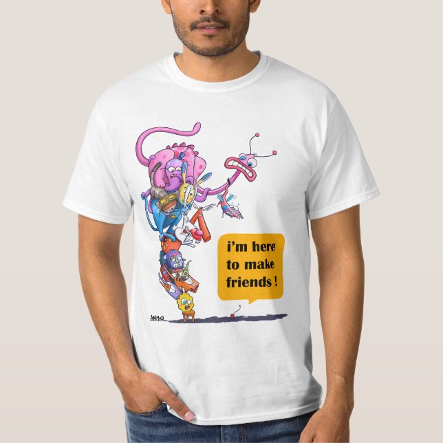 Camiseta ¡Estoy aquí hacer a amigos! (Anverso)