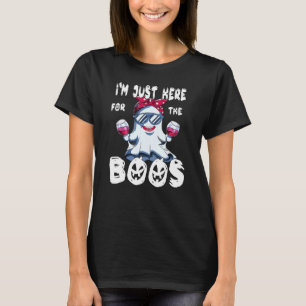 Camiseta Estoy Aquí Para El Boos Glasses Wine Hallow
