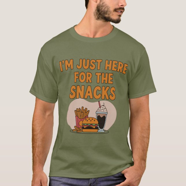 Camiseta Estoy aquí para los aperitivos - Comida divertida (Anverso)