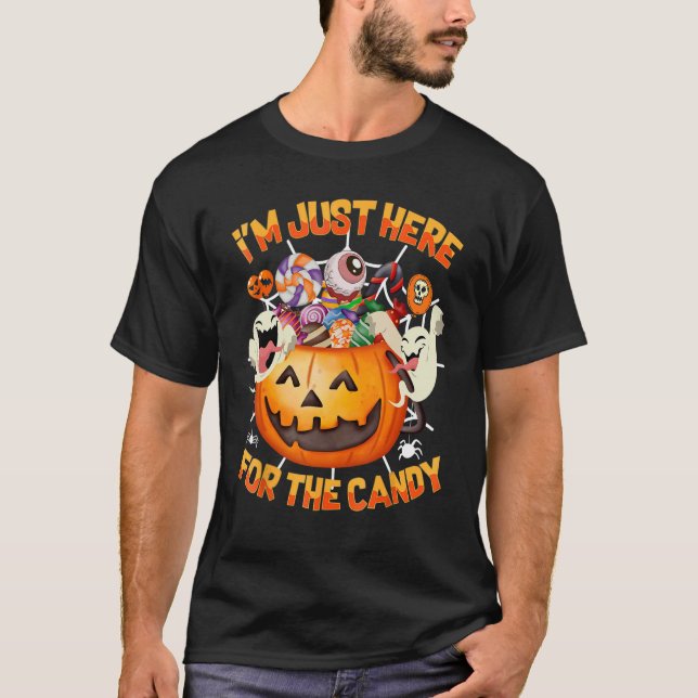 Camiseta estoy aquí para los niños de disfraces de hallowee (Anverso)